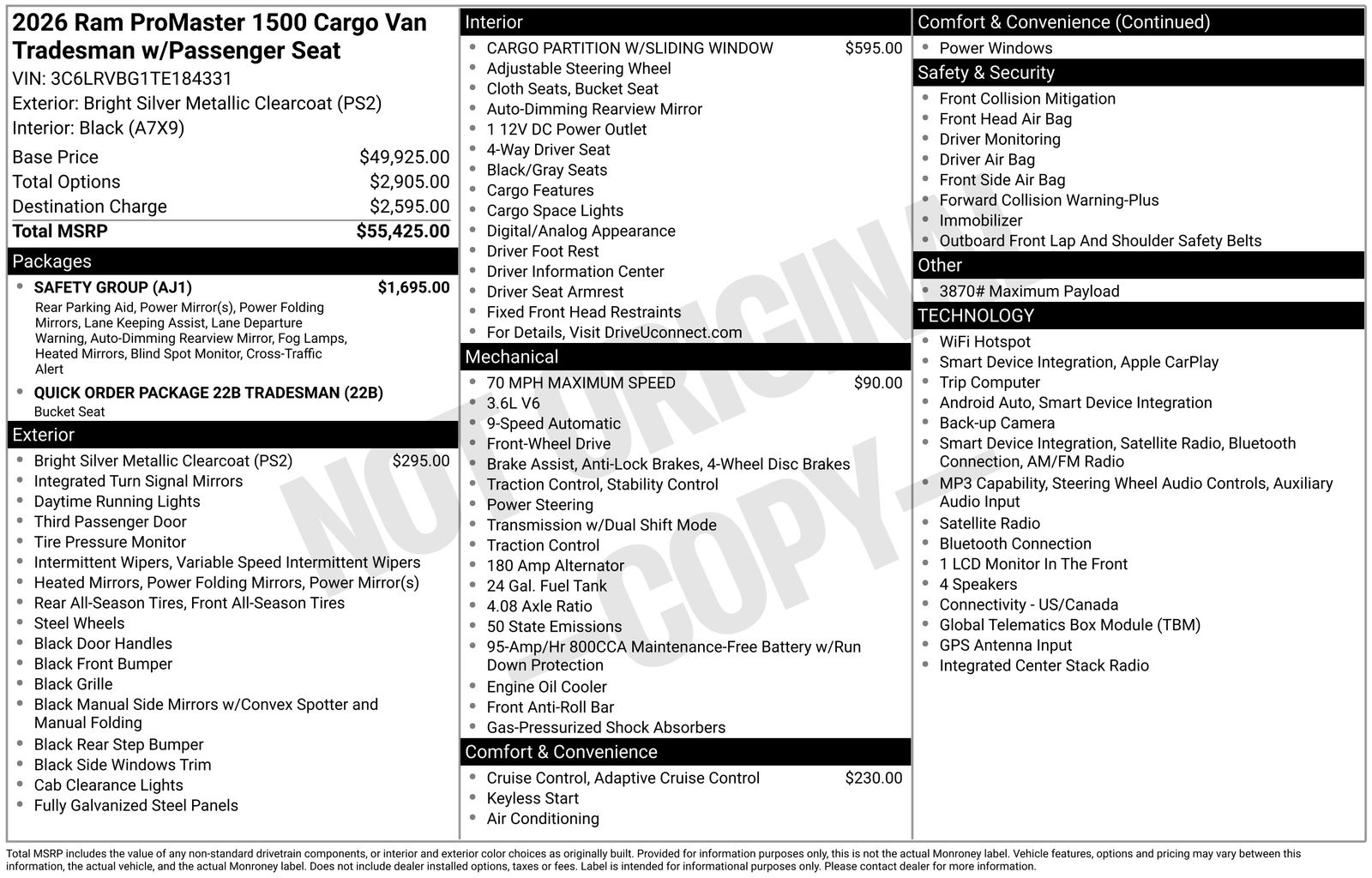 ram promaster cargo van 2026 3C6LRVBG1TE184331 image ram promaster cargo van 2026 3C6LRVBG1TE184331 image